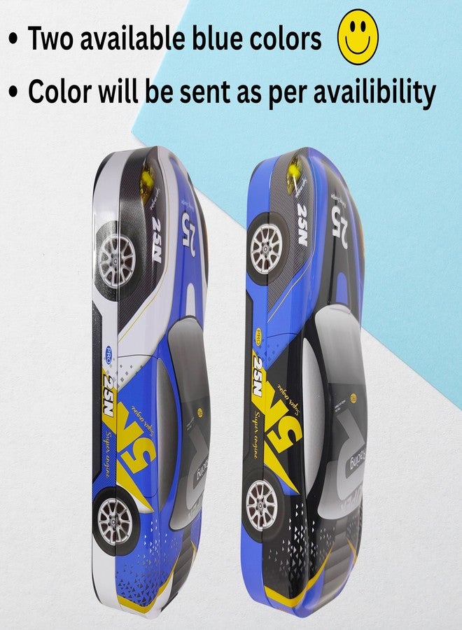 ZAFCO Metal Car Pencil Box for Kids | Compass for Boys | Two in One Pen Box for Students | Car Geometry for School | Pencil Box for Boys | Birthday Return Gift 1 Unit (Blue-Twin) - Image 2